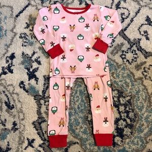 ❤️ 4/$20 Carters Girls Pink Christmas Pajamas